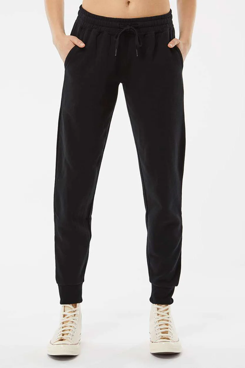 Independent Trading Company Womens California Wave Wash Sweatpants w/ Pockets - Black