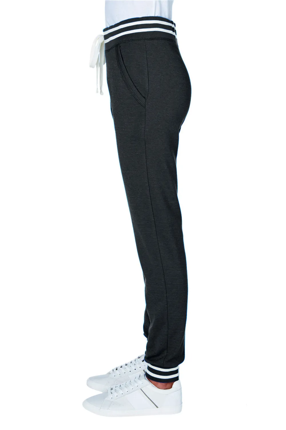 J America Womens Relay Jogger Sweatpants w/ Pockets - Black