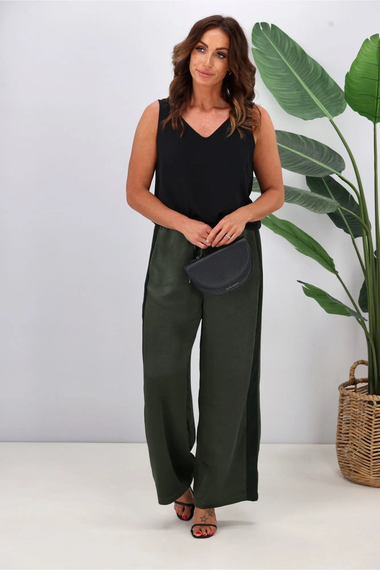 Jane James Nina Sateen Pant Forest Green