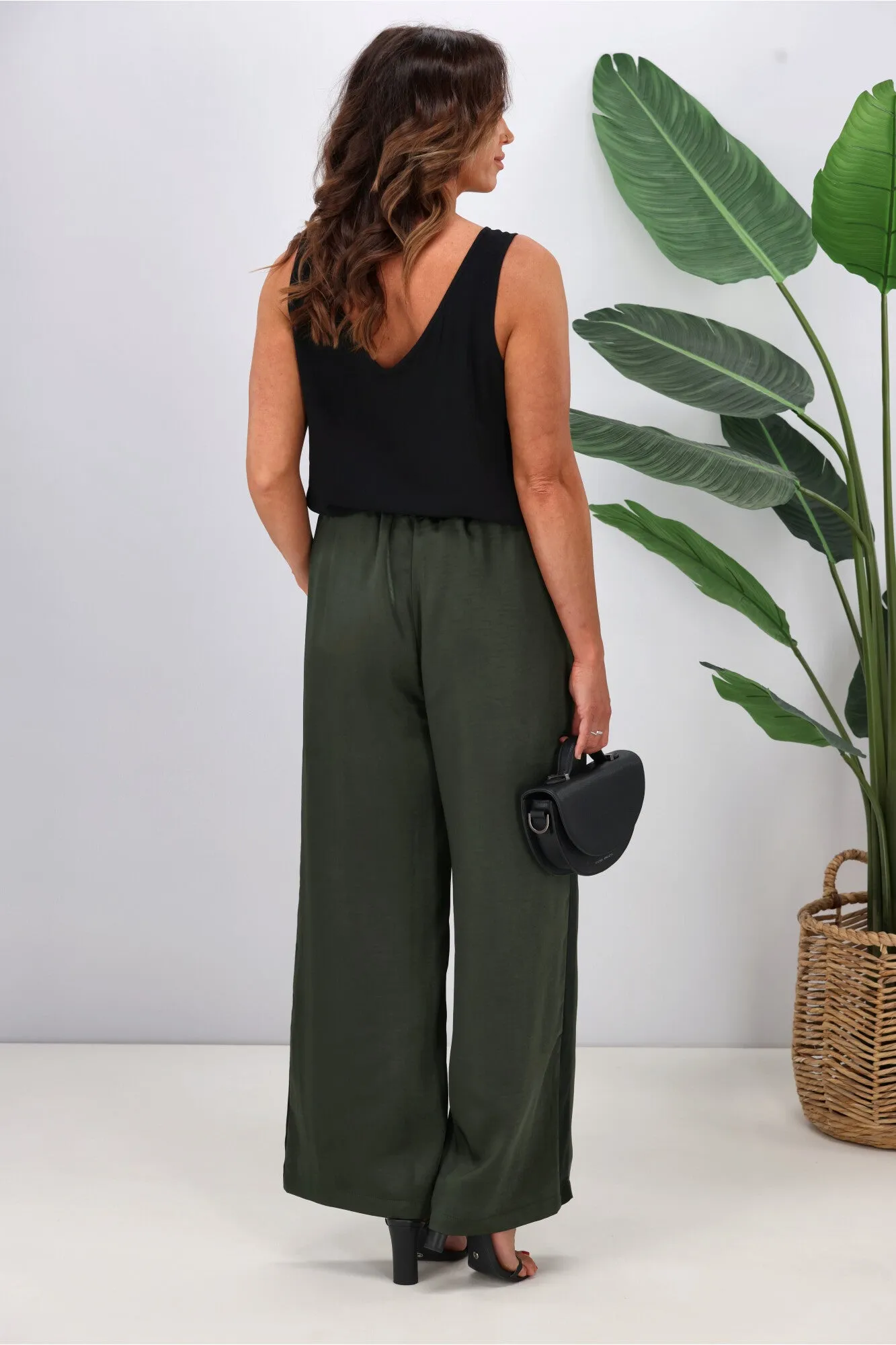 Jane James Nina Sateen Pant Forest Green
