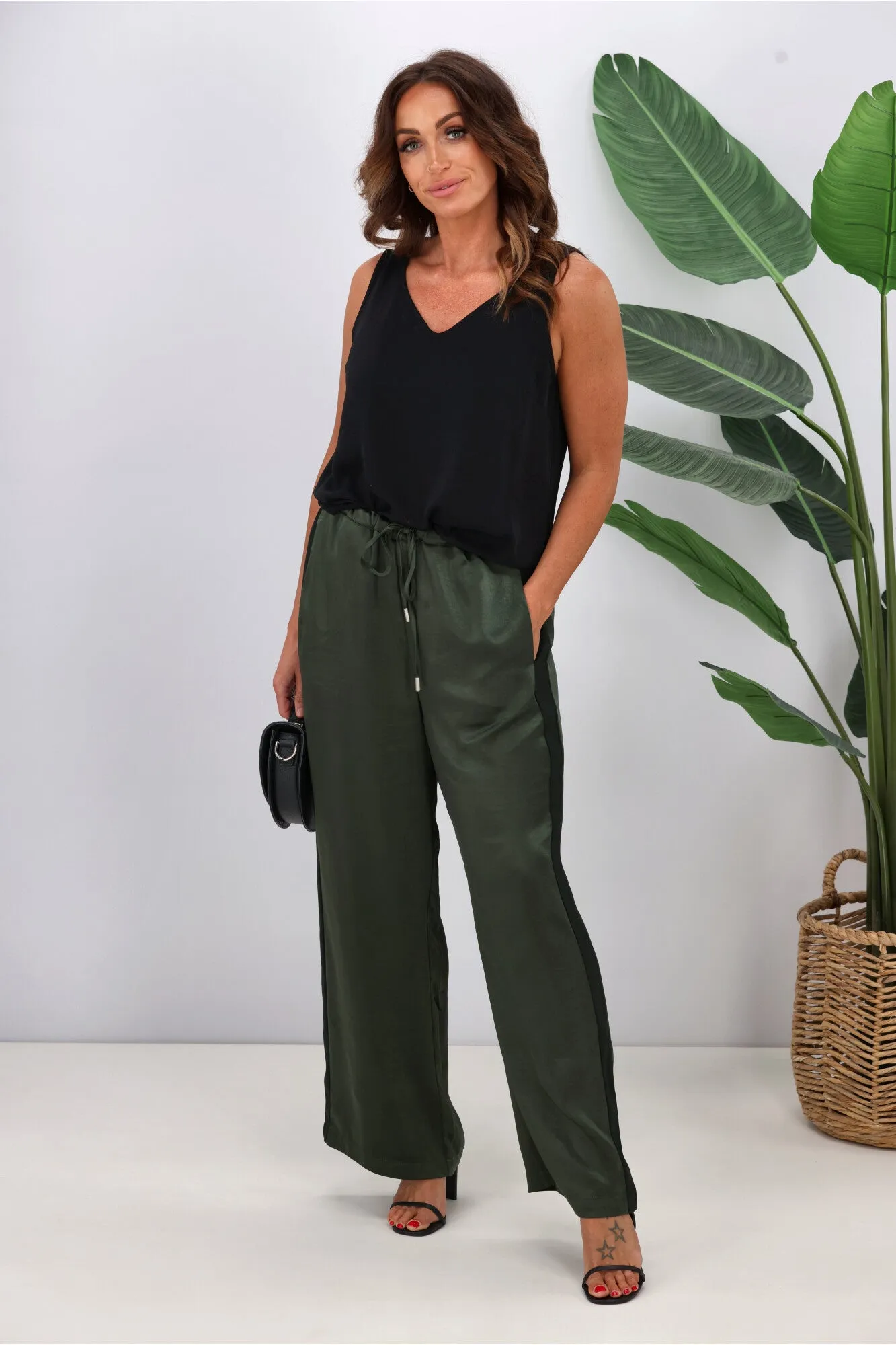 Jane James Nina Sateen Pant Forest Green