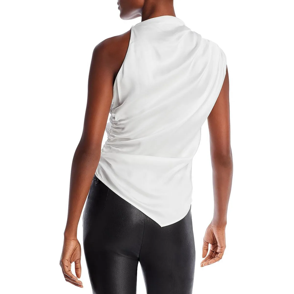 Jones Womens Satin Asymmetric Pullover Top