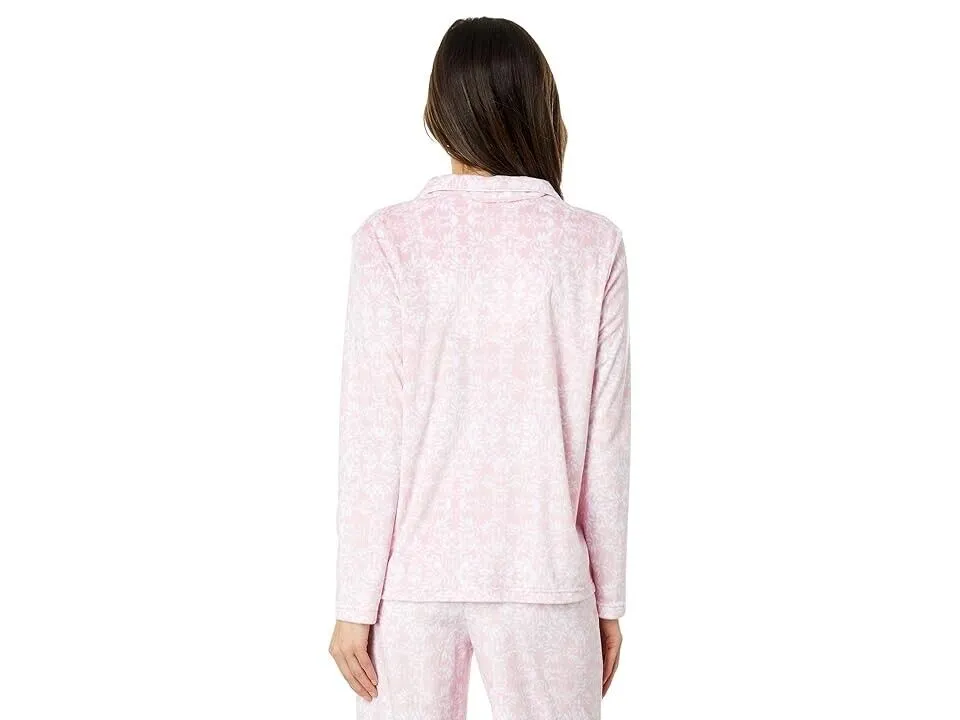 Karen Neuburger Novelties Minky Women's PXL White Pink Floral Pajama Sets ERK619