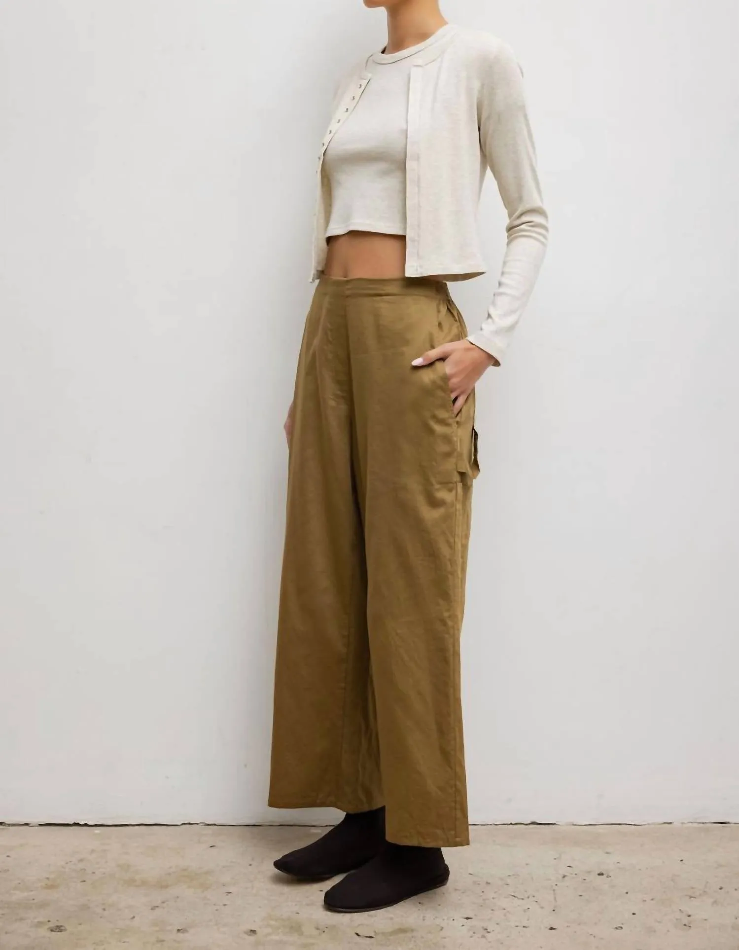 Kelly Long Sleeve Snap Down Cardigan In Oatmeal