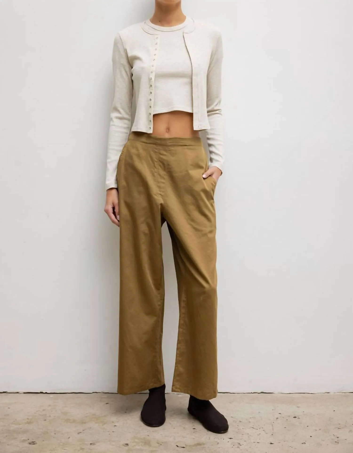 Kelly Long Sleeve Snap Down Cardigan In Oatmeal