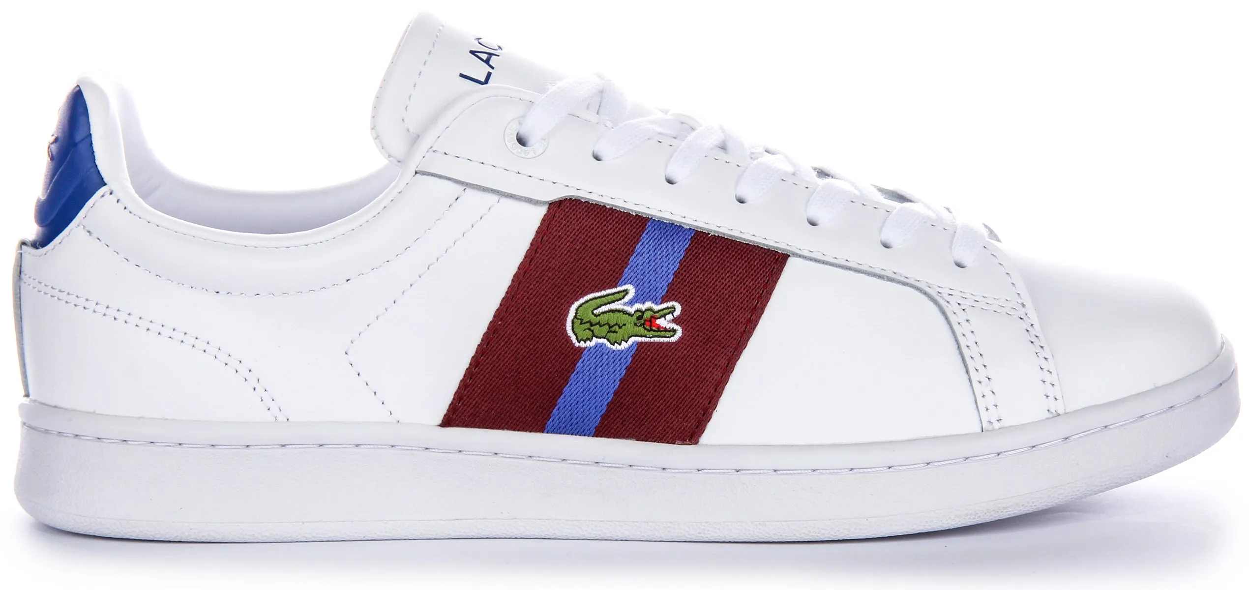 Lacoste Carnaby Pro CGR In White Burgundy For Men Shoes Lacoste