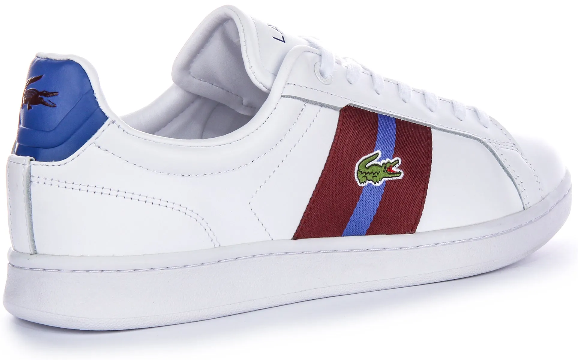 Lacoste Carnaby Pro CGR In White Burgundy For Men Shoes Lacoste