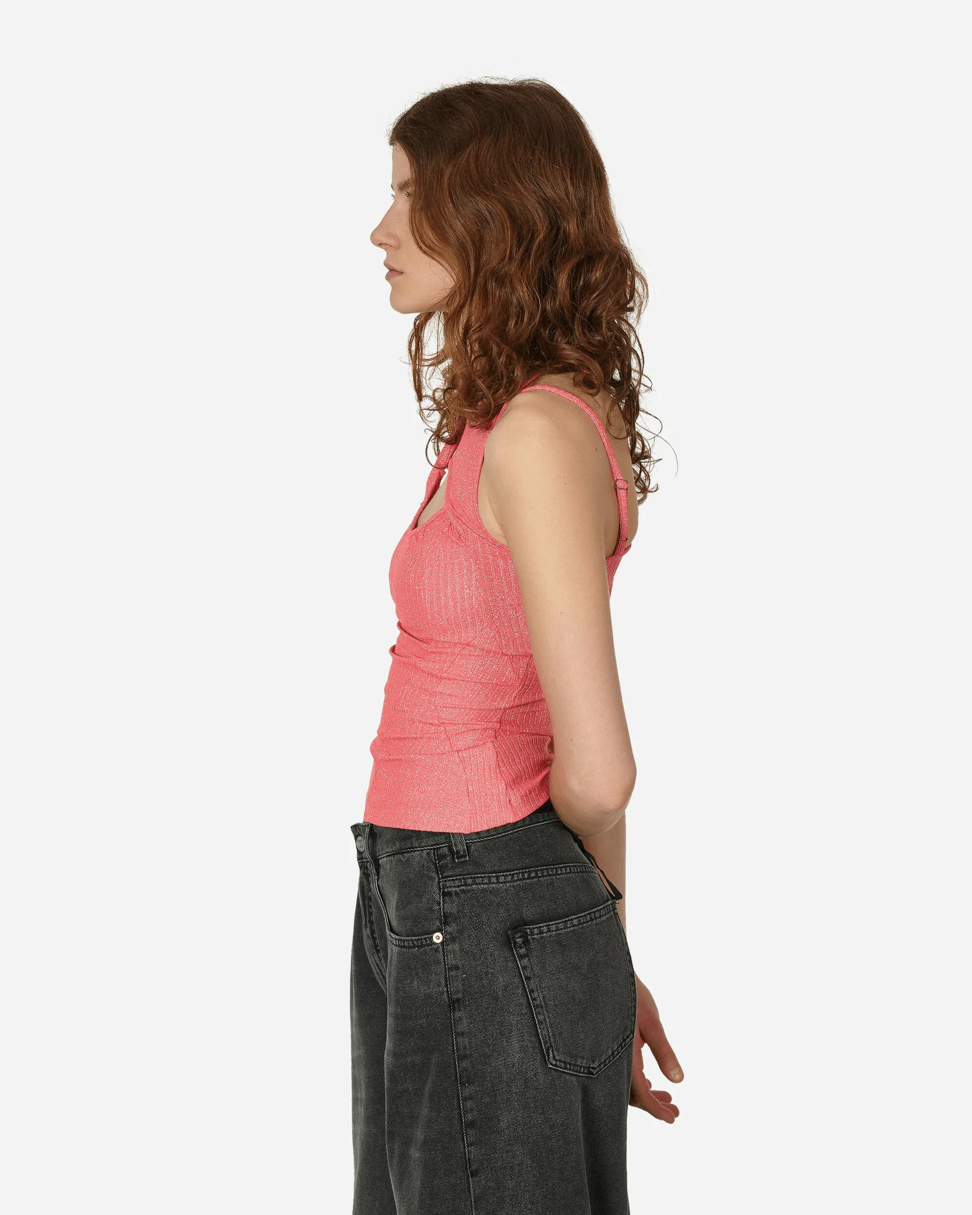 Layered Cut-Out Tank Top Pink