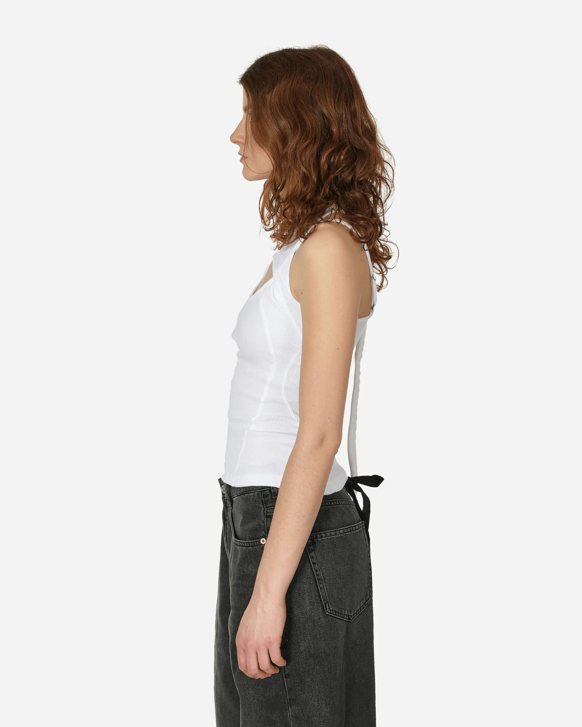 Layered Cut-Out Tank Top White