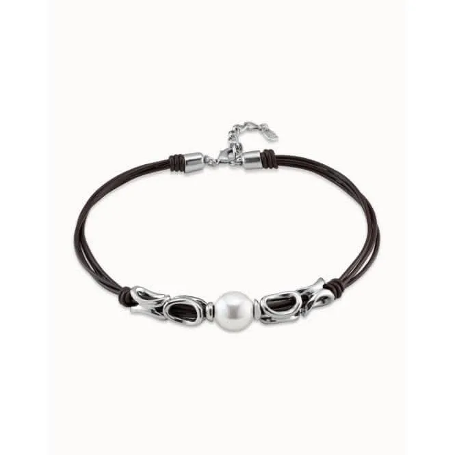 Legend White Leather Pearl Shell Necklace Unode50 Jewelry And Accessories