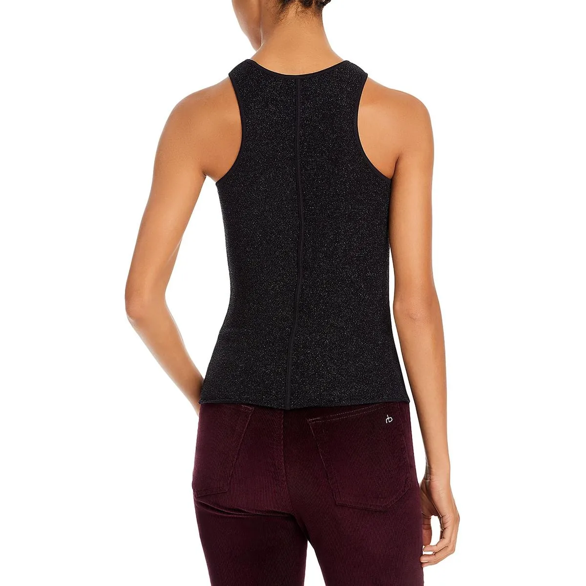 Lilith Womens Metallic Racerback Tank Top