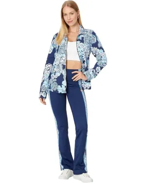 Lilly Pulitzer Carpe Vita Legging Womens Small Navy Floral Stretch Flared ERK136