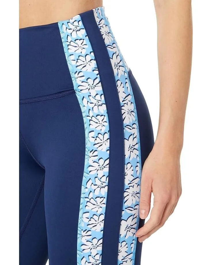 Lilly Pulitzer Carpe Vita Legging Womens Small Navy Floral Stretch Flared ERK136