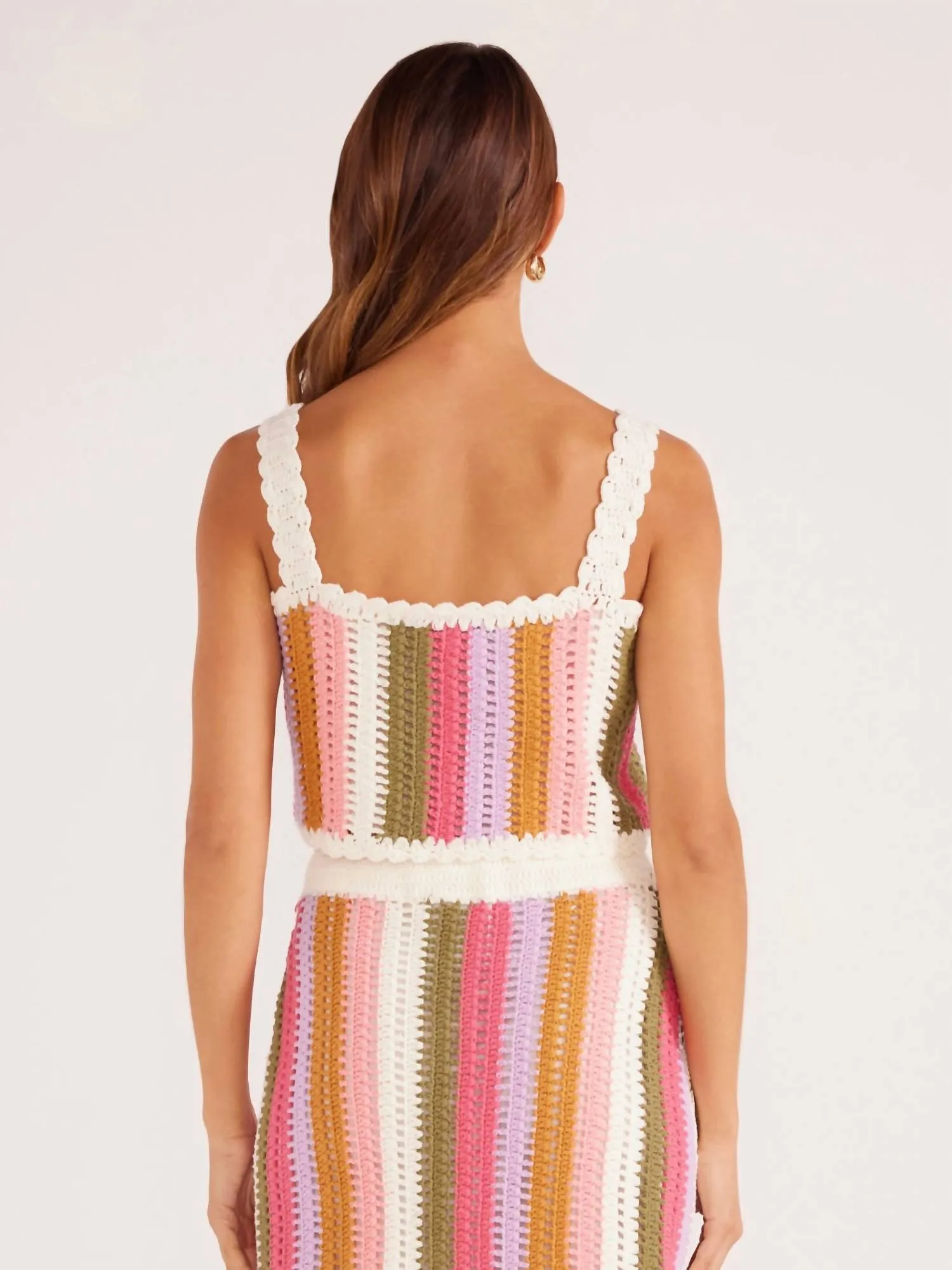 Lito Stripe Crochet Top In Multi Stripe