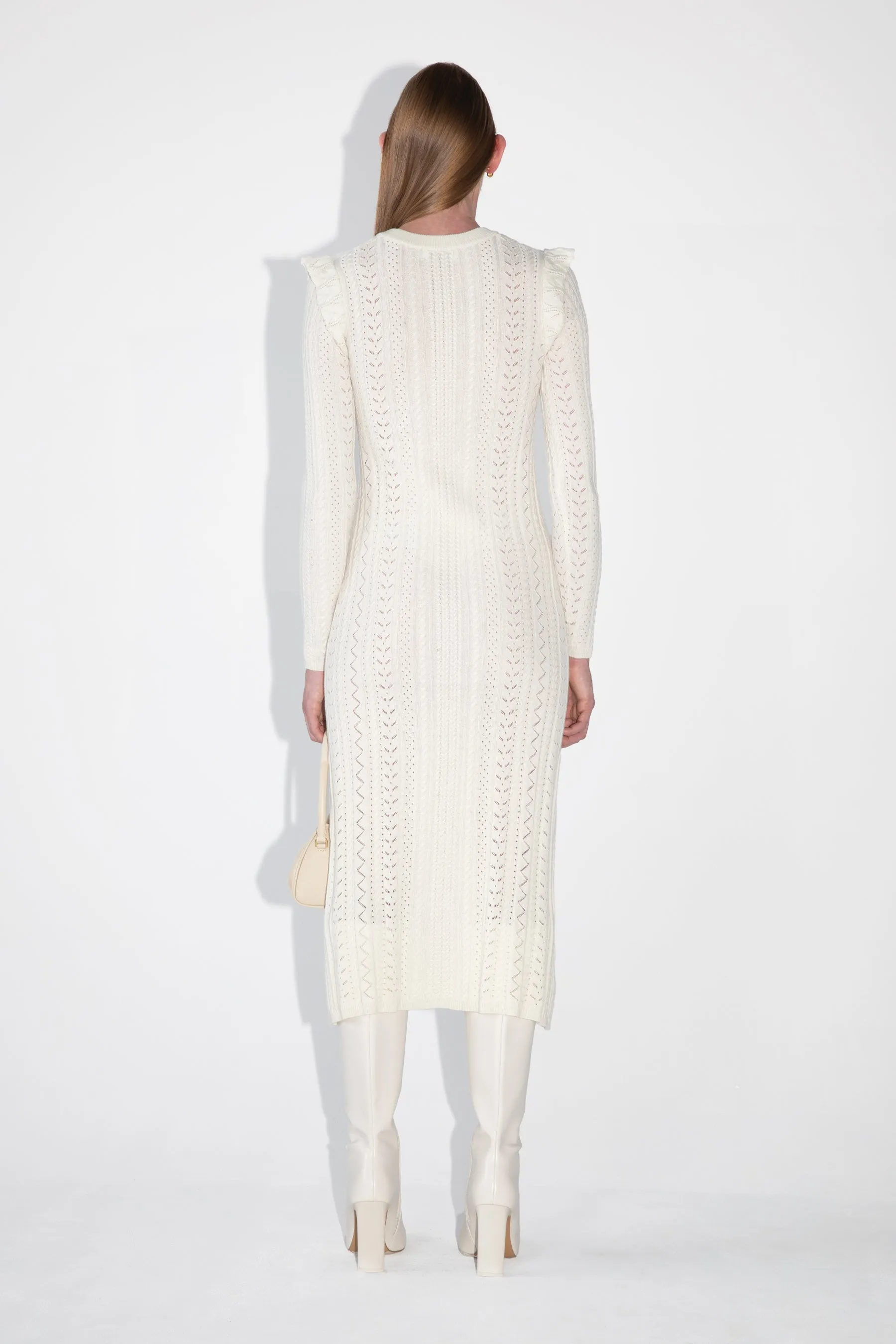 Long Pointelle Knit Dress