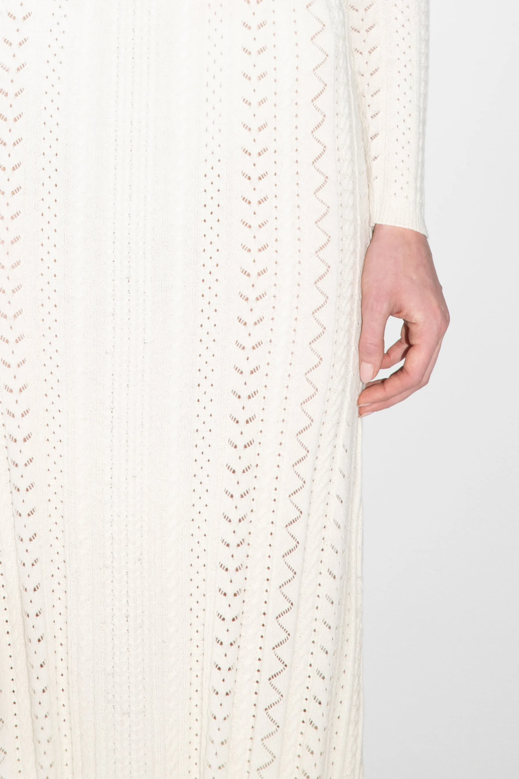 Long Pointelle Knit Dress