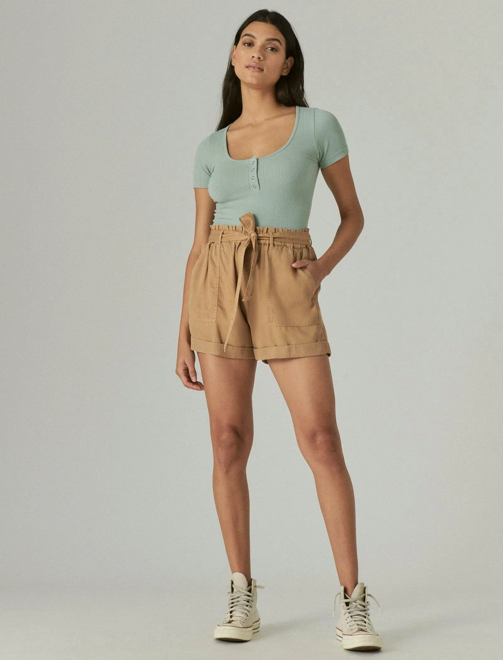 Lucky Brand Womens Paperbag Shorts