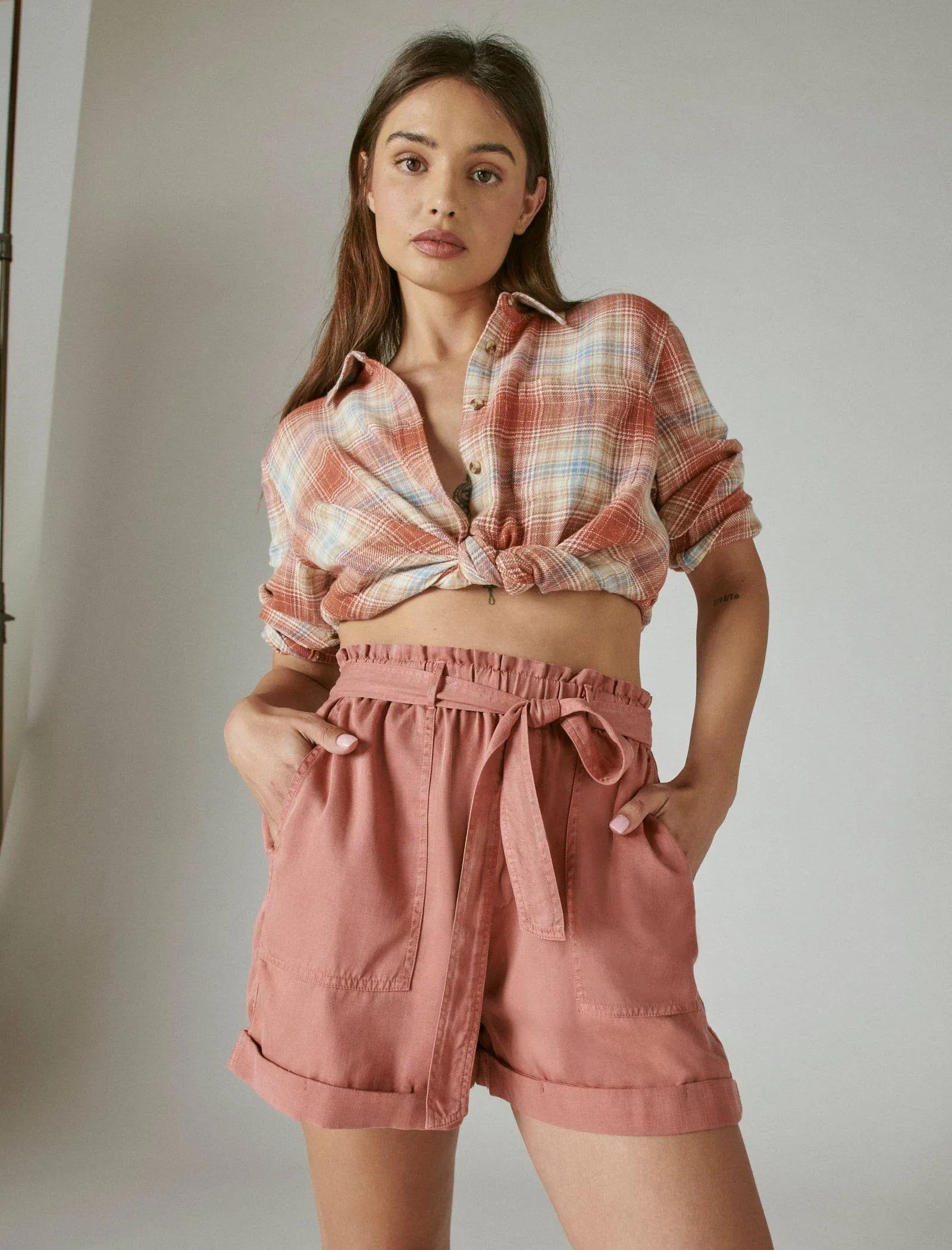 Lucky Brand Womens Paperbag Shorts