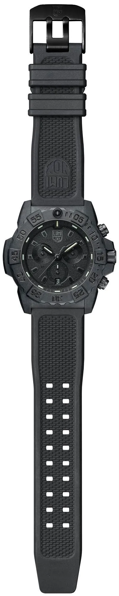Luminox Navy SEAL Chronograph CARBONOX Black Dial Black Rubber Strap Date Divers Quartz Mens Watch XS.3581.BO Luminox Watches