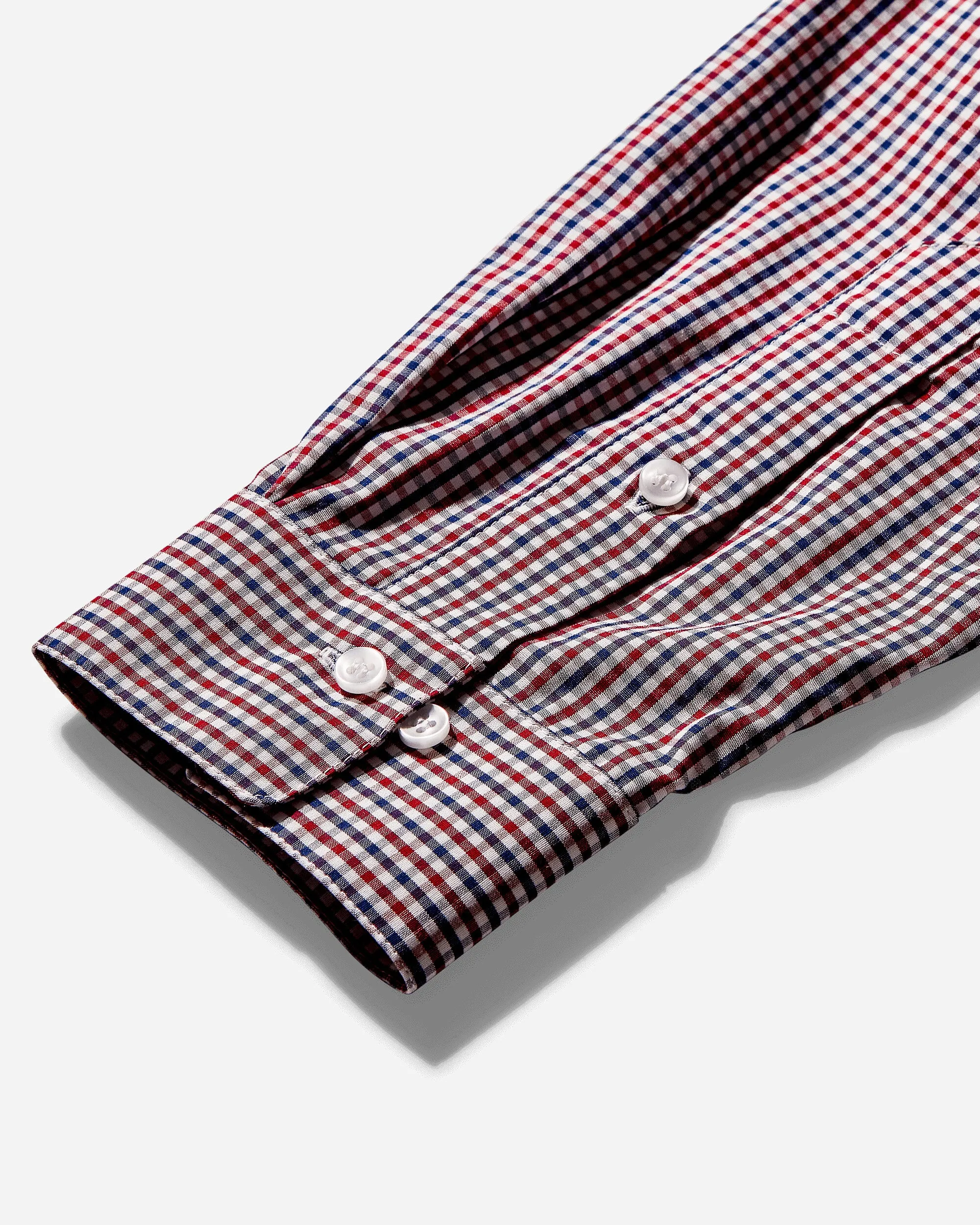 Men's Gingham Cut Up Polo White