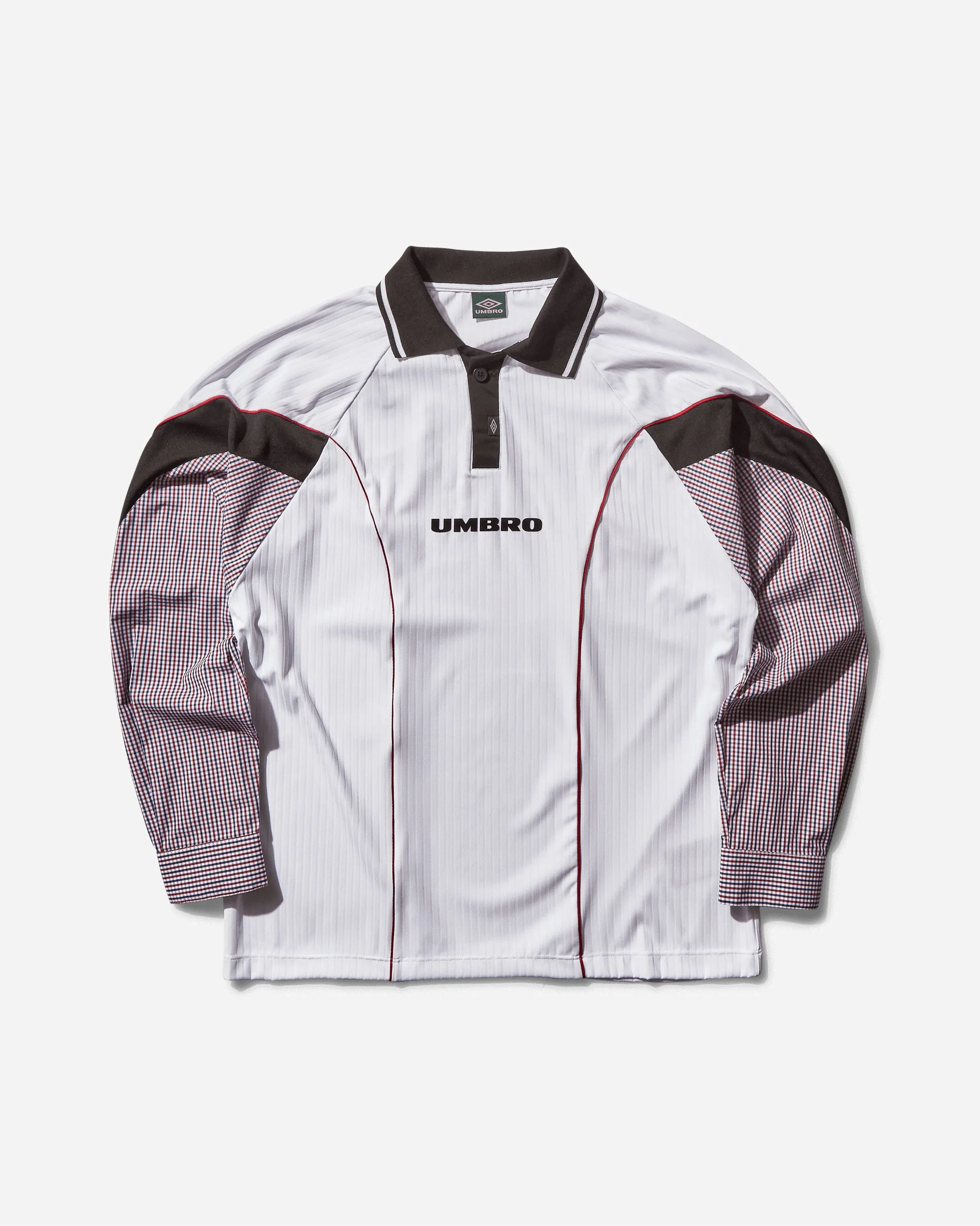 Men's Gingham Cut Up Polo White
