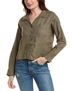 Michael Stars Gracie Crop Button-Down Linen Shirt