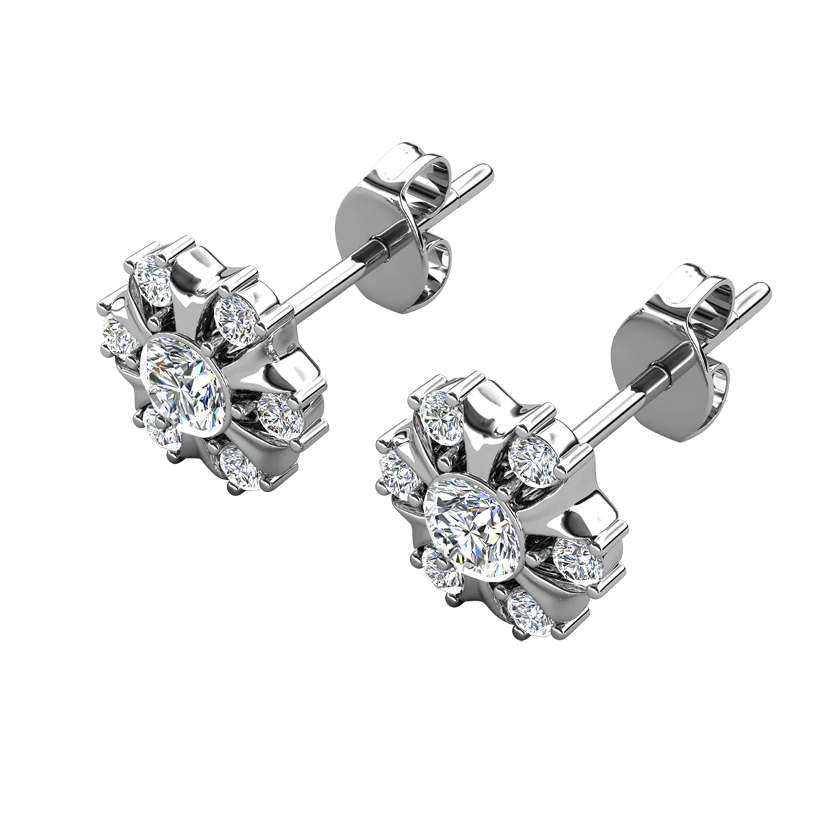 Millie 18k White Gold Plated Stud Earrings with Swarovski Crystals