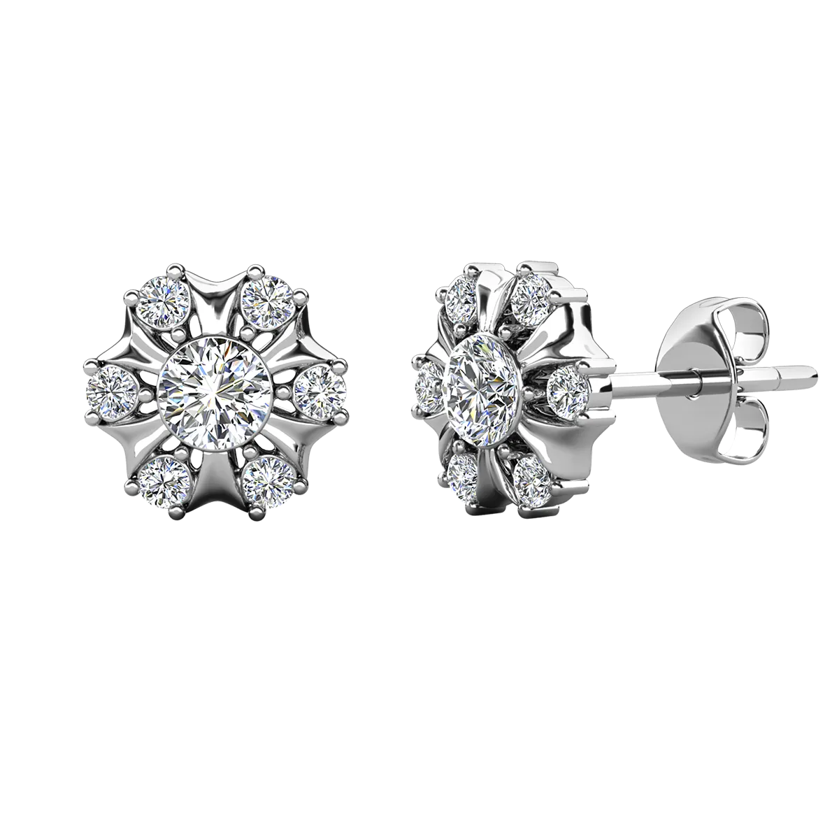 Millie 18k White Gold Plated Stud Earrings with Swarovski Crystals