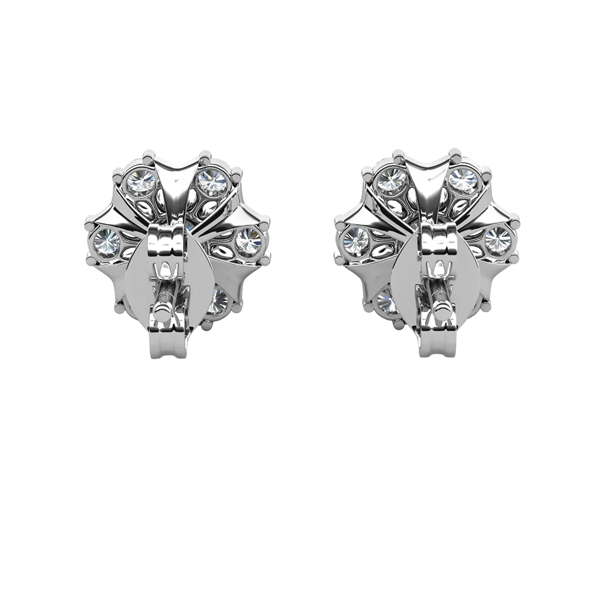 Millie 18k White Gold Plated Stud Earrings with Swarovski Crystals