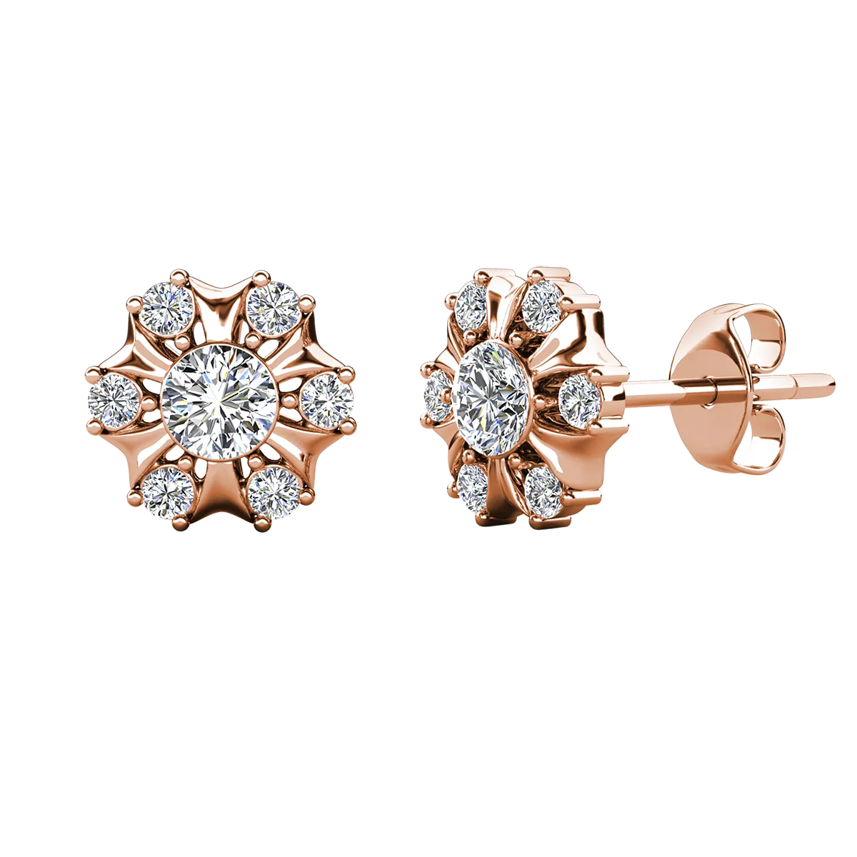 Millie 18k White Gold Plated Stud Earrings with Swarovski Crystals