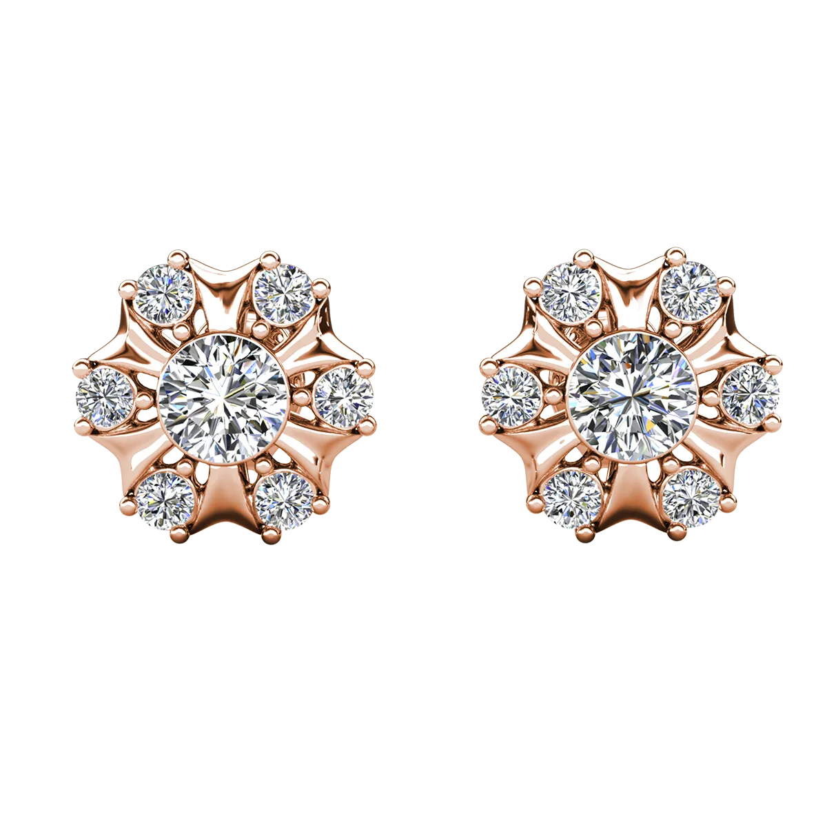 Millie 18k White Gold Plated Stud Earrings with Swarovski Crystals