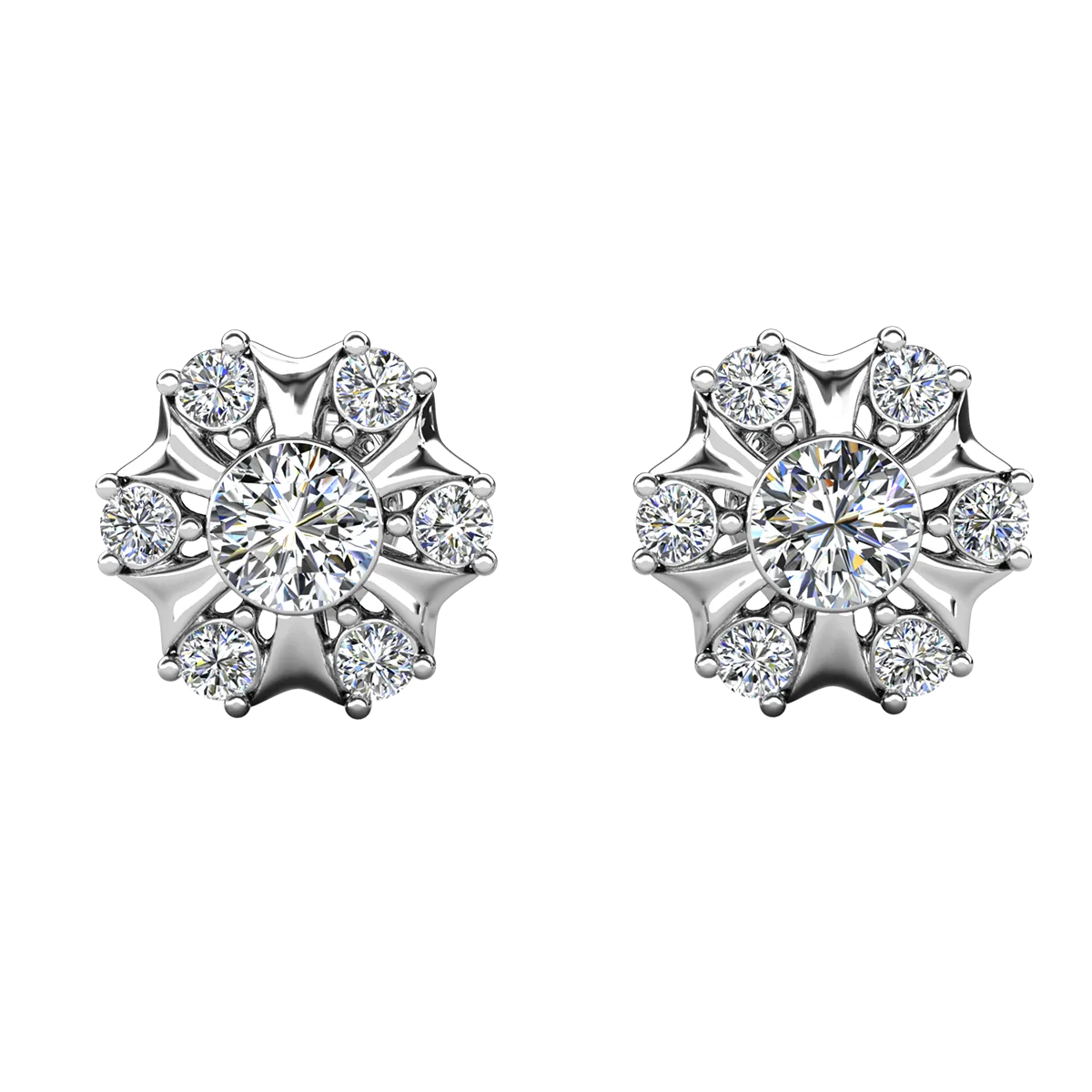 Millie 18k White Gold Plated Stud Earrings with Swarovski Crystals