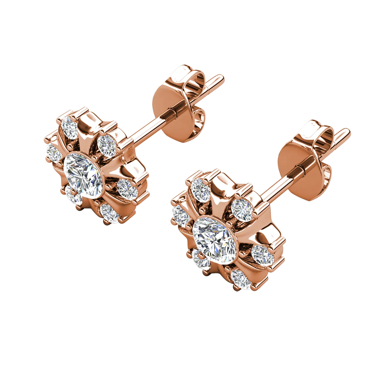 Millie 18k White Gold Plated Stud Earrings with Swarovski Crystals