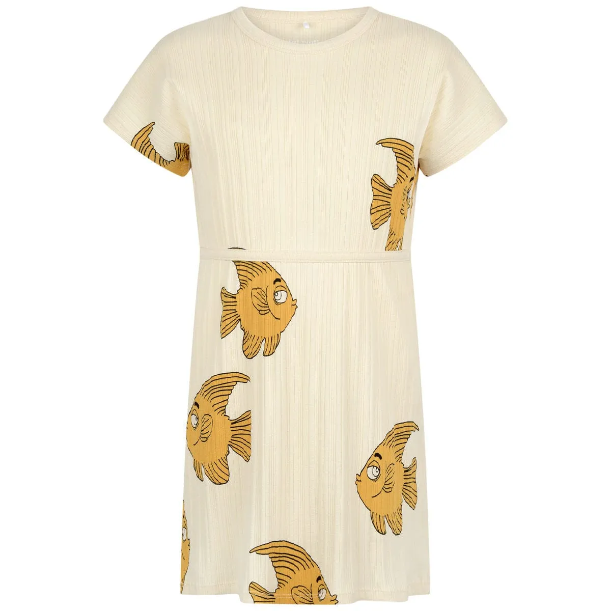 Mini Rodini Girls Cotton Fish Print Dress
