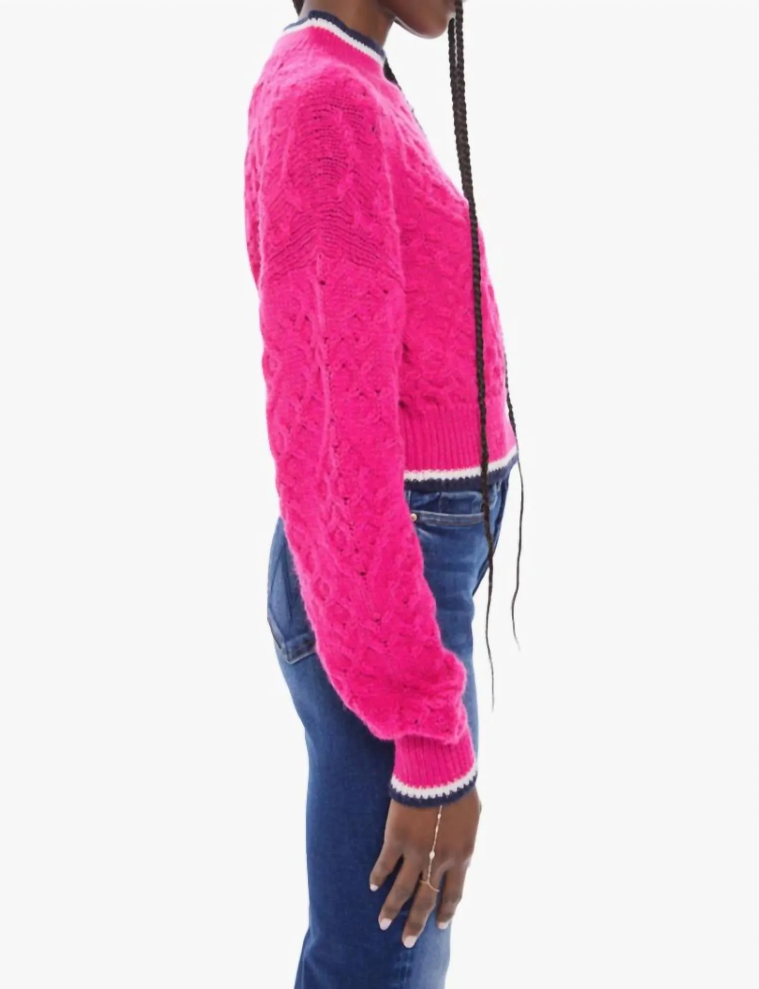 Mock Neck Jumper Crop Sweater In Bright Someday
