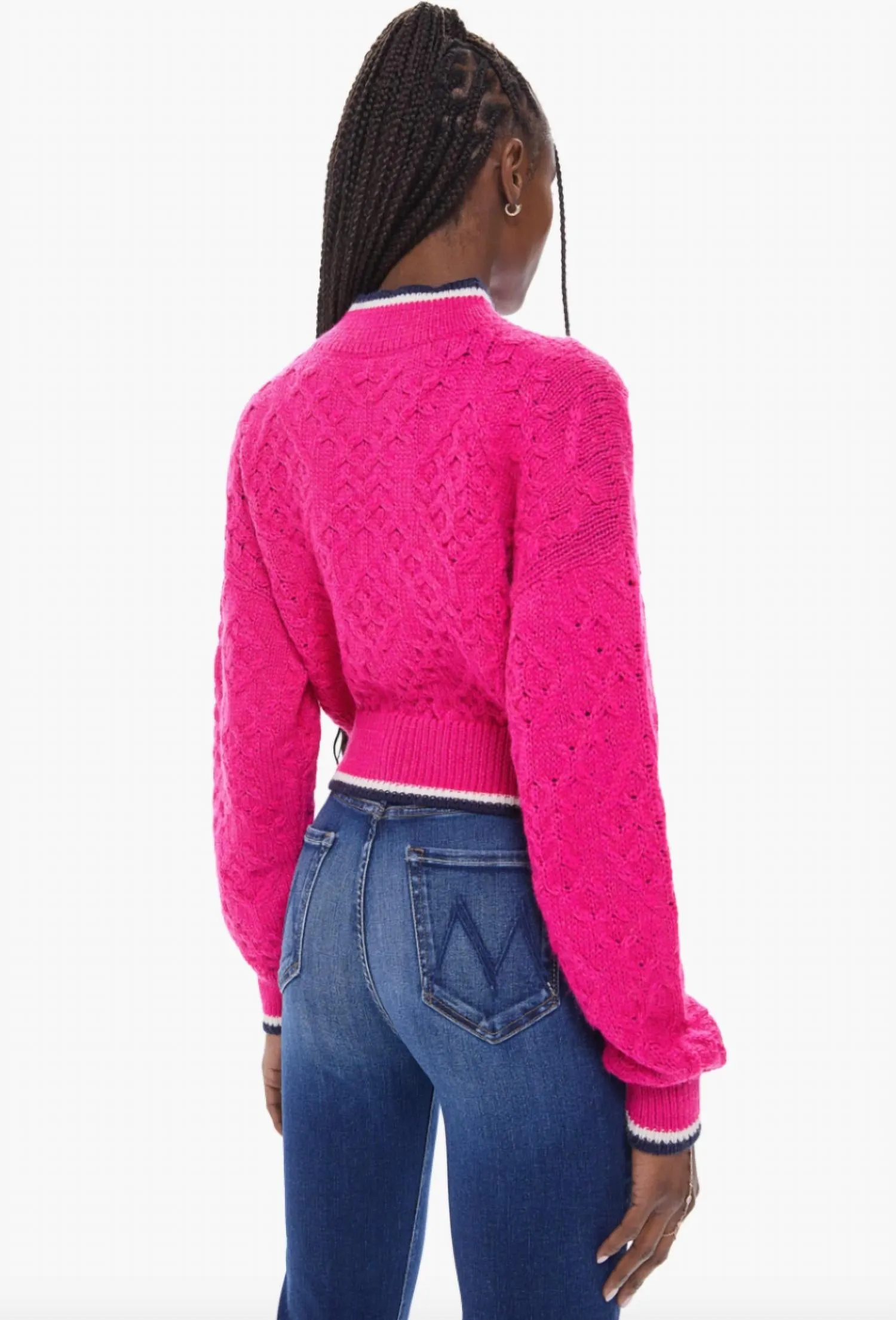 Mock Neck Jumper Crop Sweater In Bright Someday