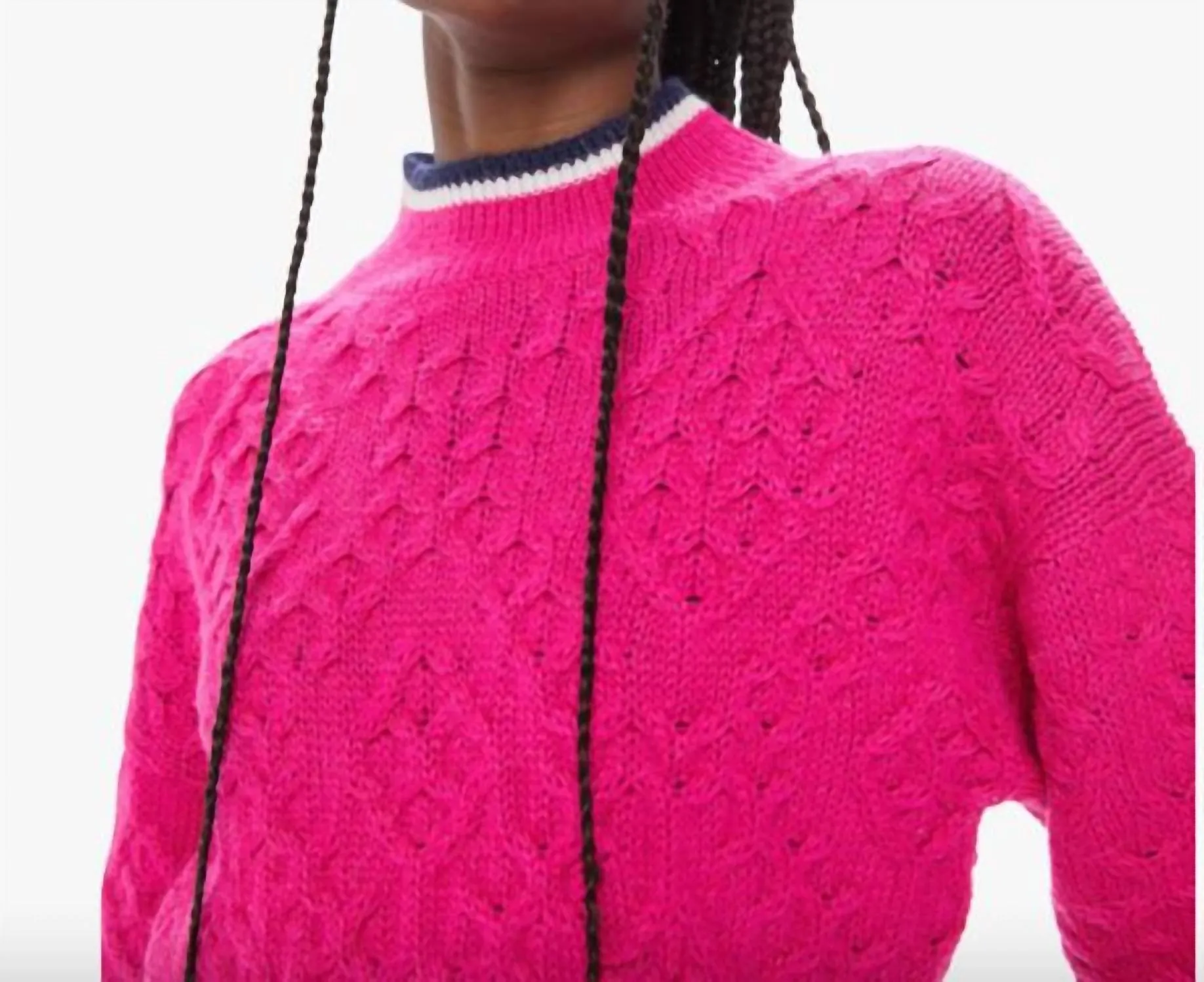 Mock Neck Jumper Crop Sweater In Bright Someday