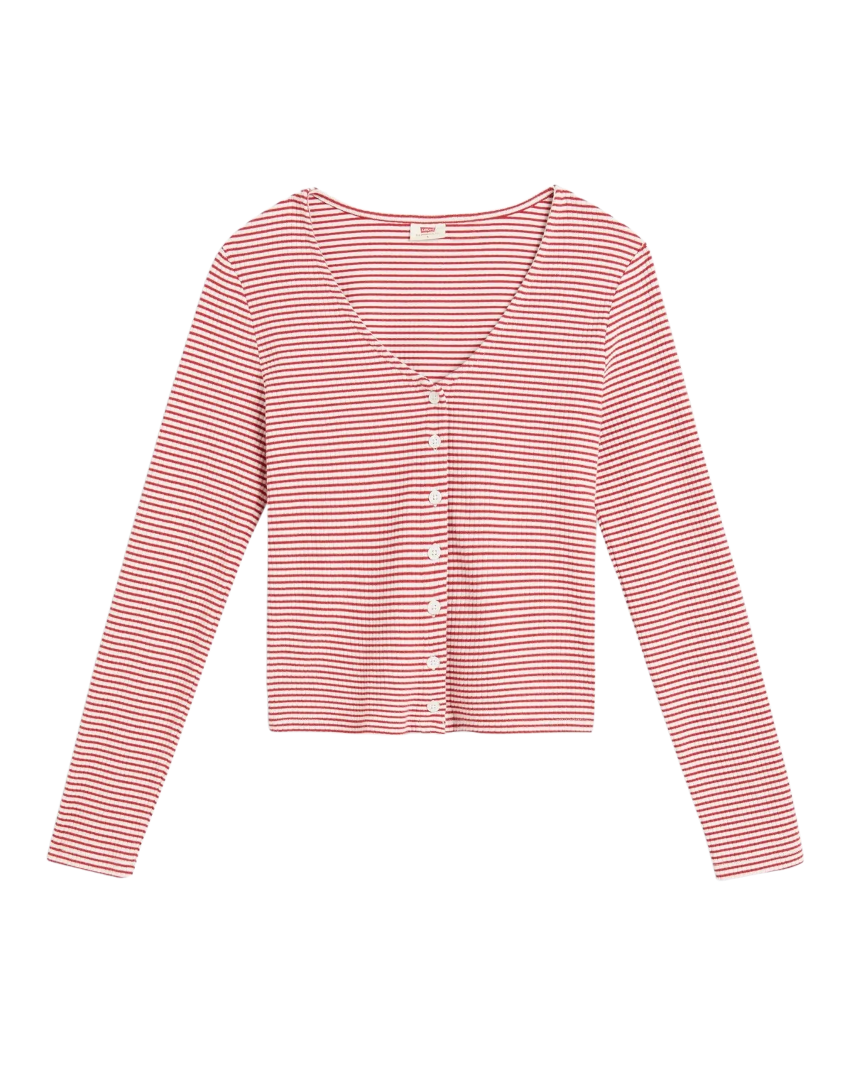 Muse Long Sleeve T-Shirt in Vanilla Stripe Scarlet Smile