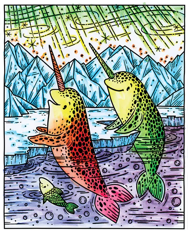 Narwhals and Other Sea Creatures - Magic Painting Book