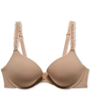 Natori Pure Luxe Molded Push-Up Bra Women's 32B Cafe Stretch Underwired JDM342