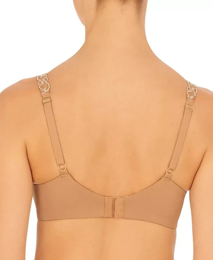 Natori Pure Luxe Molded Push-Up Bra Women's 32B Cafe Stretch Underwired JDM342