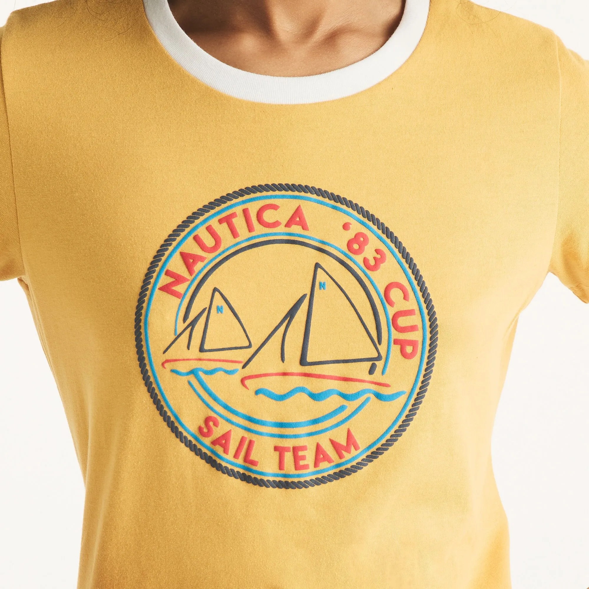 Nautica Womens 83 Cup Sail Team Graphic T-Shirt