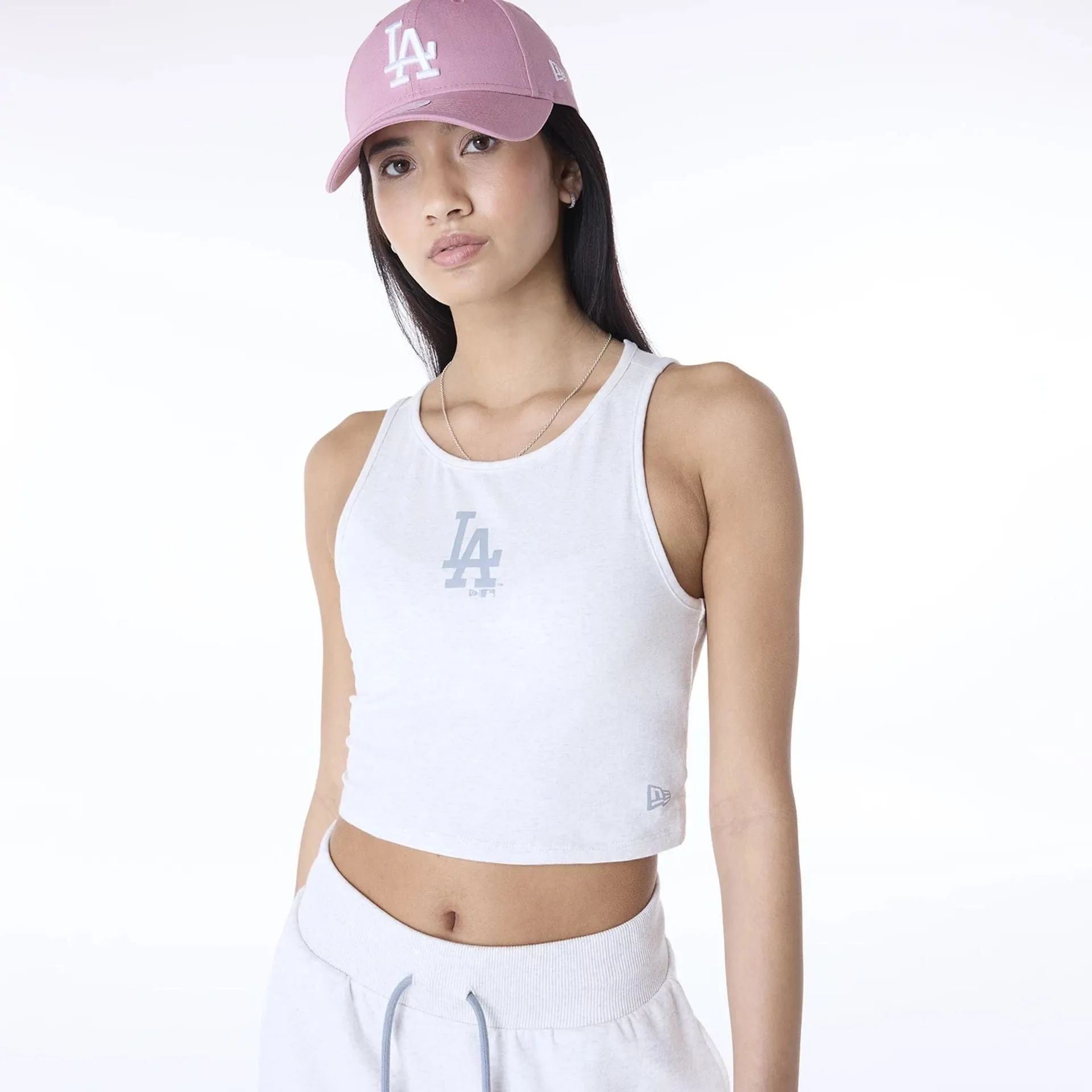 New Era T-Shirts And Tank Tops LA Dodgers Womens MLB League Essential Pastel Grey Vest