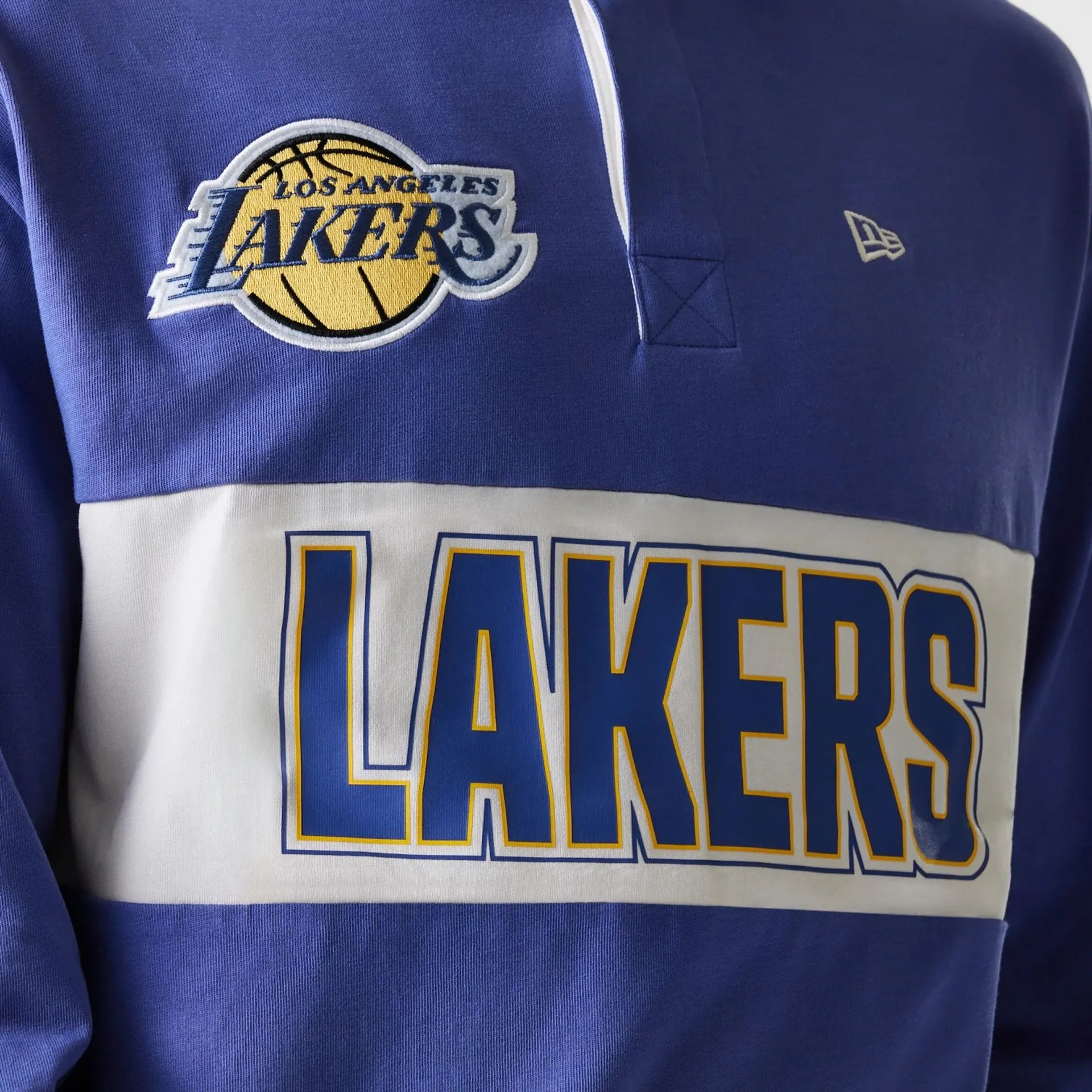 New Era T-Shirts And Tank Tops LA Lakers NBA Rugby Dark Blue Long Sleeve Polo