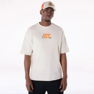 New Era T-Shirts And Tank Tops New Era Drink Graphic Cream Oversized T-Shirt