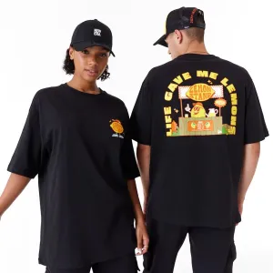 New Era T-Shirts And Tank Tops New Era Lemon Stand Fruit Graphic Black Oversized T-Shirt