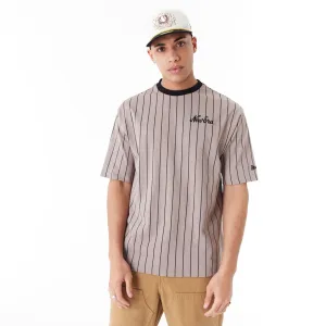 New Era T-Shirts And Tank Tops New Era Pinstripe Brown Oversized T-Shirt