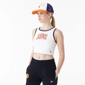 New Era T-Shirts And Tank Tops Phoenix Suns Womens NBA Team Wordmark White Crop Tank Top