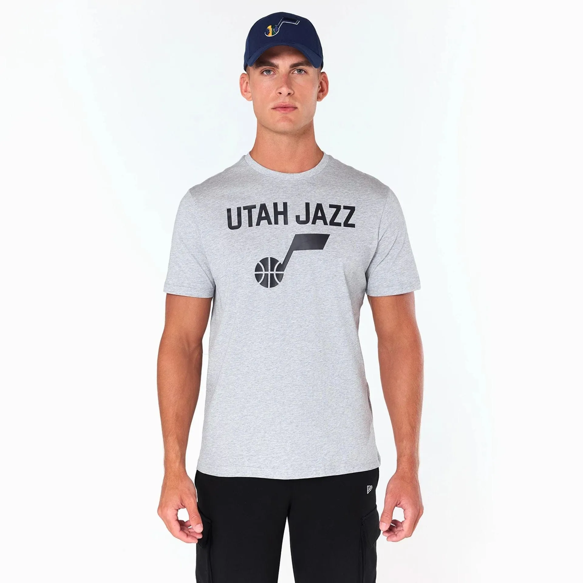New Era T-Shirts And Tank Tops Utah Jazz NBA Grey T-Shirt