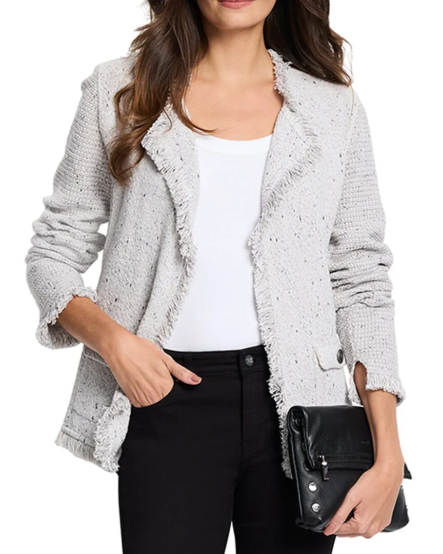 NIC ZOE Fringe Mix Knit Pocket Jacket